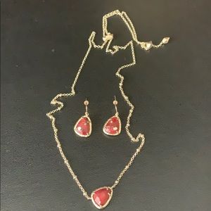 Kendra Scott Tess Gold and Red Set